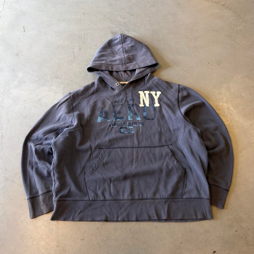 Vintage Aeropostale faded navy blue pullover hoodie